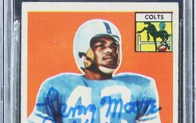 Colts Lenny Moore "HOF 75" Signed 1956 Topps #60 RC Card BAS Slabbed