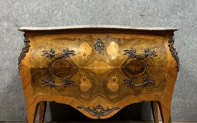 Commode Tombeau Style Louis XV En Marqueterie