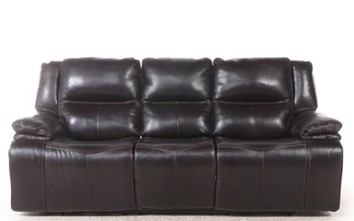 Contemporary Faux Leather Power Reclining Sofa