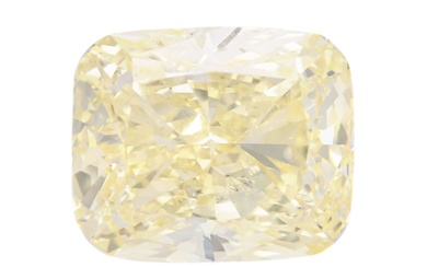 DIAMANT, taille coussin, 4,01 ct, Fancy Light Yellow/P1, rapport GIA 6206981905.