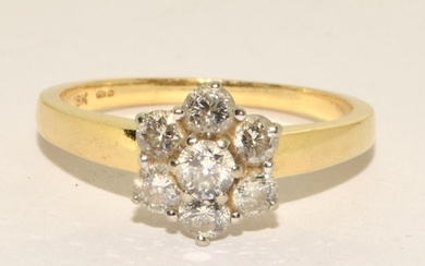 Diamond Daisy ring approx 0.33pionts in 18ct gold 3.3g size ...