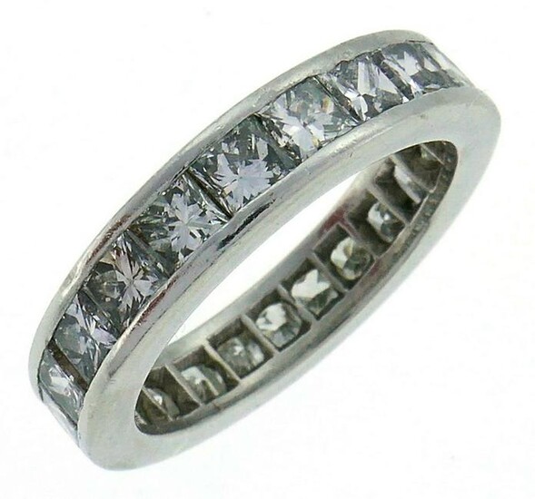 Diamond Platinum Eternity BAND Ring Size 6 Princess Cut