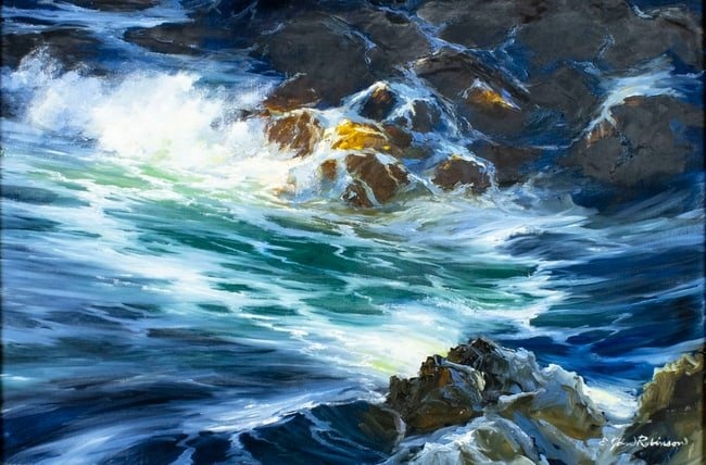 E John Robinson (Oregon,CA,1922-2008) oil painting
