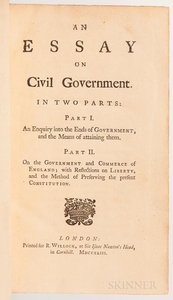 Essay on Civil Government. In Two Parts: Part I. An Enquiry into the Ends of Government, and the Means of Attaining them. Part II. On t