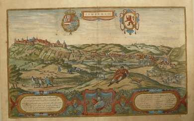 Europe, Town plan - Belgium / Limbourg; G. Braun / F. Hogenberg - Lympurch - 1581-1600
