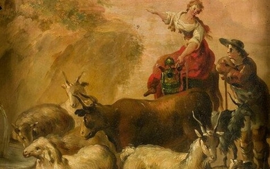 FOLLOWER OF NICOLAS BERGHEM (18th century) "Pastoral