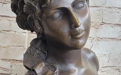 Flower Girl Bust Bronze Statue