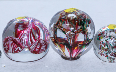 Four Art Glass Paperweights