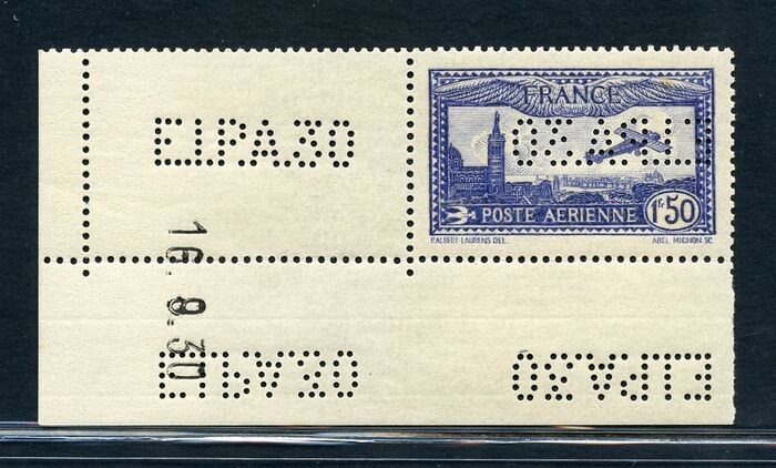 France 1930 - EIPA30 ultramarine - sheet corner - Yvert N. 6c