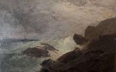 GIORGIO BELLONI (Codogno, 1861 - Comp, 1944), Marina in storm