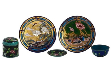 GROUP ANTIQUE VINTAGE CHINESE CLOISONNE ARTISTRY
