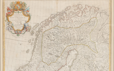 GUILLAUME DELISLE, “Carte des Courones du Nord”, hand-coloured map of Paris, 1788.