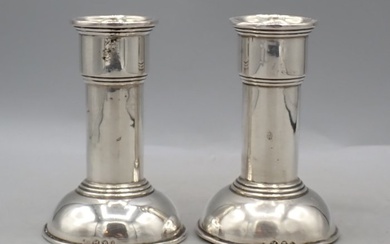 Gebr. T. & J. Huisman - Candlestick Pair of Art Deco candlesticks (2) - .835 silver