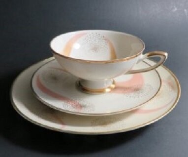 German Porcelain Coffee Tea Set Art Deco, Winterling Bavaria 1940s