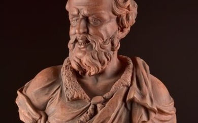 Goldscheider Porcelain Manufactory and Majolica Factory - Sculpture, large bust of a man with beard - 53 cm (1) - Terracotta - about 1900