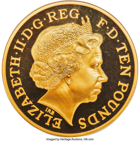 Great Britain: , Elizabeth II gold Proof Britannia "World War I 100th Anniversary" 10 Pounds (5 oz) 2014 PR70 Ultra Cameo NGC,...