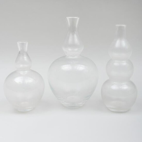 Group of Three Kagami Glass Vases