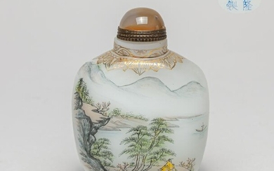 Hand Painted Chinese Glass Snuff Bottle
