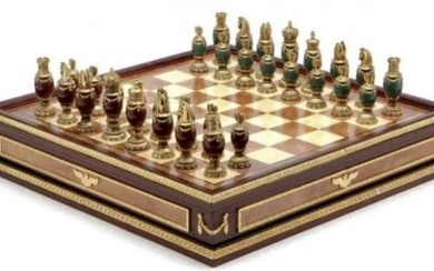 IMPERIAL FABERGE JEWELLED AND ENAMEL CHESS SET