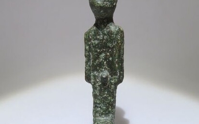 Iberian Bronze Votive human figure. Exvoto. Spanish Export License. 7,5 cm H