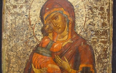 Icon, Mother of God Vladimirskaya - Wood - 18th century