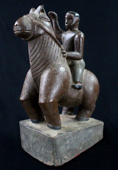 Impressive "colon" horseman - Wood - Fante - Ghana