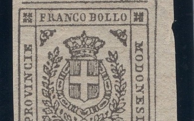 Italian Ancient States - Modena 1859 - Govt. Prov. | 15c. brown | Gomma Integra | Cert. Alberto G. Bolaffi - Sassone ASI n. 13