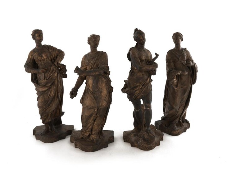 *Italian gilded terracotta classical figures (4pcs)