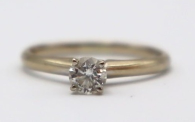 JEWELRY. 14kt Gold RBC Diamond Solitaire Ring.