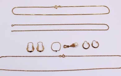 JEWELRY. Grouping of 14kt and 18kt Jewelry.