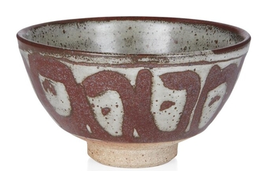 John Leach (1939-2021) for Muchelney, Wax resist bowl, 1999, Glazed stoneware, Impressed 'JHL' seal and pottery stamp and date, 14.5cm diameter, 8cm high.