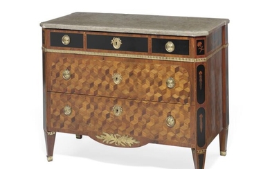SOLD. Jonas Hulsten: A Gustavian fruitwood parquetry and floral commode. The left front corner stamped 'J. Hulsten'. Stockholm, late 18th century. – Bruun Rasmussen Auctioneers of Fine Art