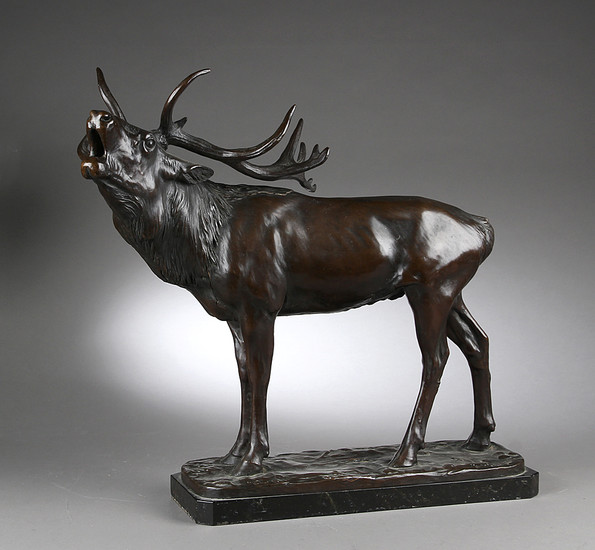 Joseph Franz Pallenberg. 'Brølende kronhjort' skulptur af bronzepatineret metal.