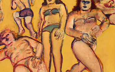 LESTER FREDERICK JOHNSON (1919 - 2010, AMERICAN) Silver Beach #4. Oil on canvas...