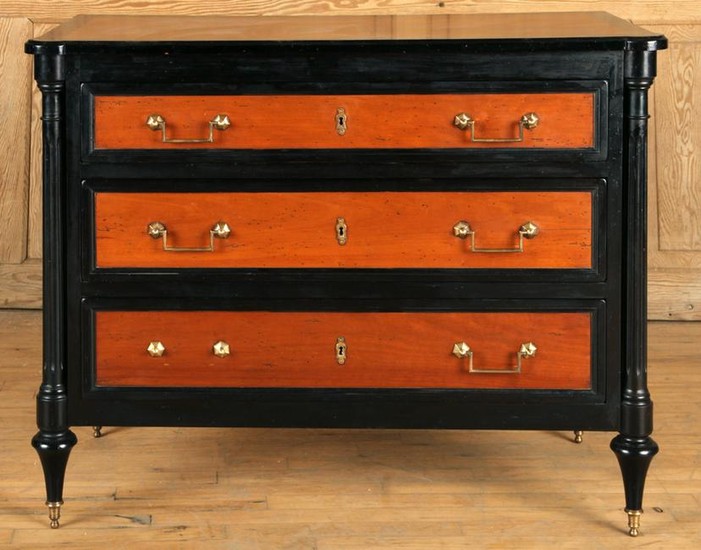 LOUIS XVI STYLE PAINTED CHERRY WOOD COMMODE