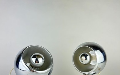 LUCI illuminazione di interni - Table lamp (2) - C414, Eyeball Space Age - Lacquered metal, chromed steel