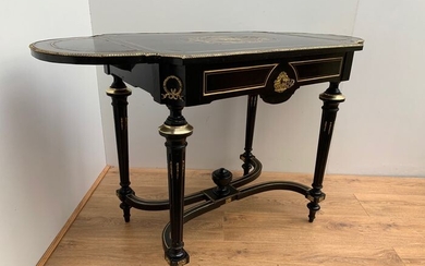 Ladydesk / Hangoor table - Napoleon III - Bronze, Ebony - Early 19th century