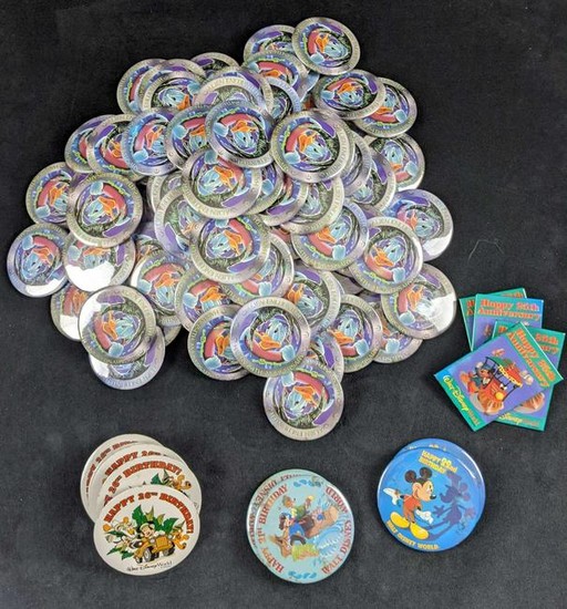 Large Retired Disney Button Lot Donald Duck