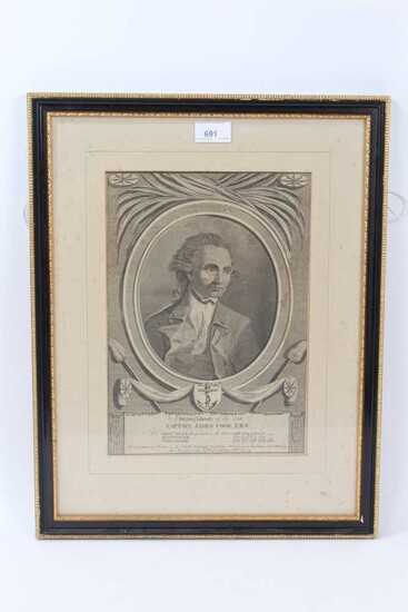 Late 18th century engraving of Captain Cook