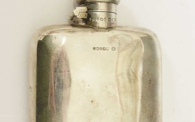 Late Victorian silver hip flask