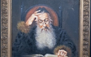 Leon Lewkowicz ( Polish 1888-1950) Judaic Oil on Canvas