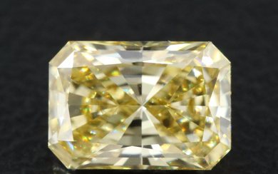 Loose 1.04 CT (Origin Undetermined) Fancy Vivid Yellow Diamond