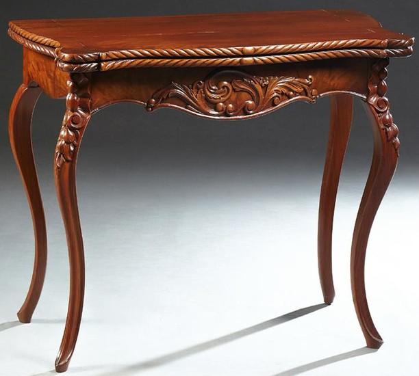 Louis XV Style Carved Mahogany Games Table, 20th c.