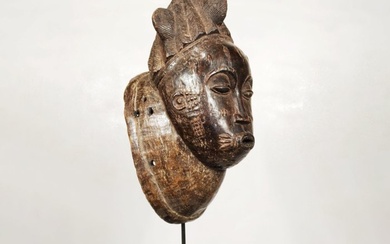 Mask - Wood - Baule - Ivory Coast - 40 cm