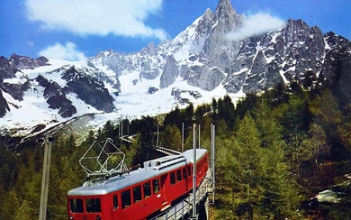 Mer de Glace Chamonix Mont Blanc Le Chemin de Fer du Montenvers Aiguille du Drun...