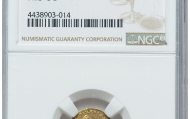 Mexico: , Republic gold 1/2 Escudo 1852 Mo-GC MS61 NGC,...