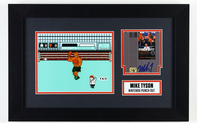 Mike Tyson Signed "Punch-Out!!" Nintendo Game Cartridge Custom Framed Display (Fiterman)