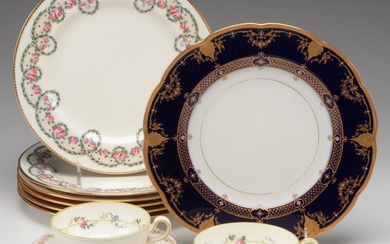 Minton Rose and Swag Border Plates with Royal Worcester and Other Tableware