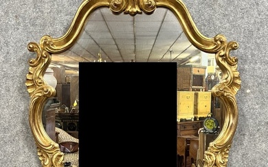 Miroir Doré Style Louis XV Rocaille Entièrement Sculpté