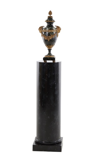 Napoleon III Bronze-Mounted Marble Urn on Pedestal (2pcs)
